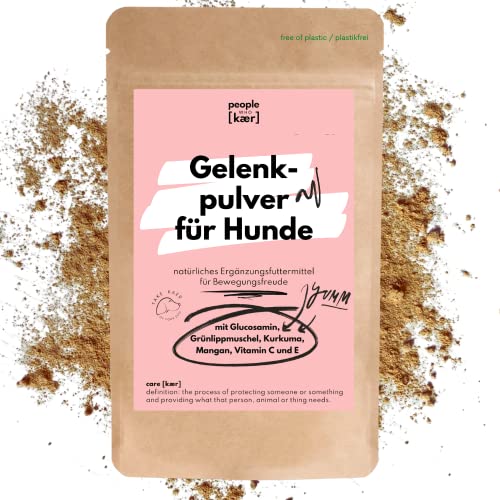 Holy Health Natürliches Gelenkpulver Für Hunde - mit Glucosamin, Grünlippmuschel, Mangan und Kurkuma - Made in Germany - Ergänzungsfuttermittel zur Unterstützung der Gelenke - 200g