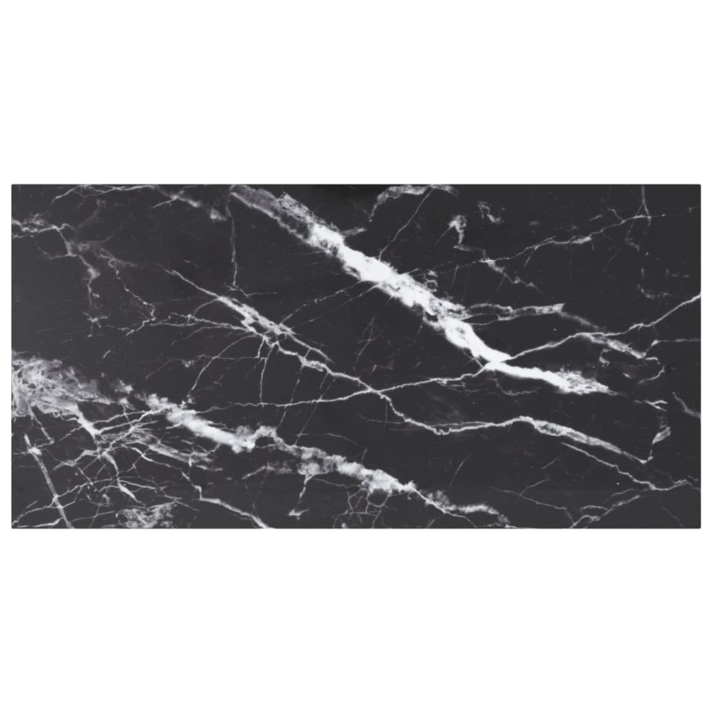ACAGALA Glasplatte 100 x 50 cm, Tischplatte aus Gehärtetem Glas Rechteckig, Eckige Glasscheibe für Tisch Kamin, Couchtischplatte,Gartentischplatte, Schwarz und Weiß
