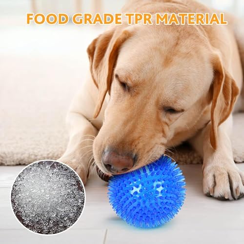 Petizer 2-Pack 11cm Squeaky Ball Toys, Spiky Chew Ball, Floatable Pool Toy, Toss Fetch Toys for Puppy Rubber TPR - Image 3