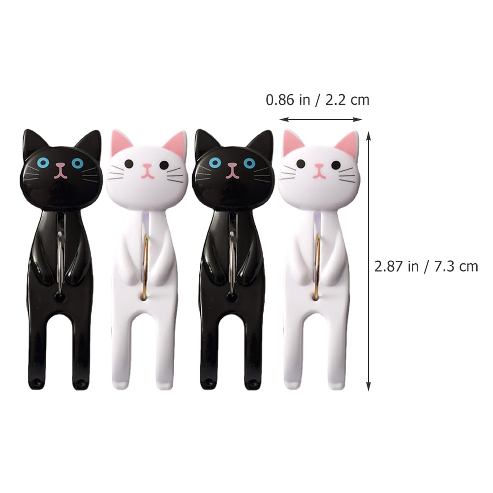 4Pcs Beach Towel Clips Cartoon Cat Shaped Windproof Non-Slip Clothespins for Beach Chairs, Clothes, Quilt, Blanket, 4.33 Inch