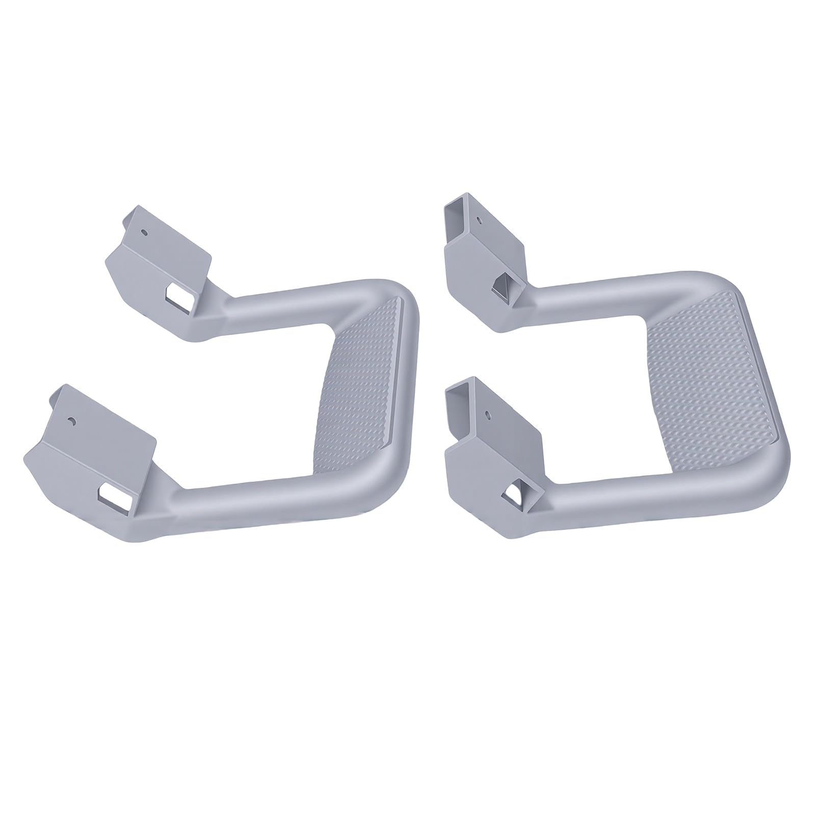 AMONIDA Escalones Laterales Universales para Camiones, Diseño de Aluminio Resistente con Superficie Texturizada Antideslizante, Reemplazo sin Esfuerzo, 2 Juegos, Acabado Plateado