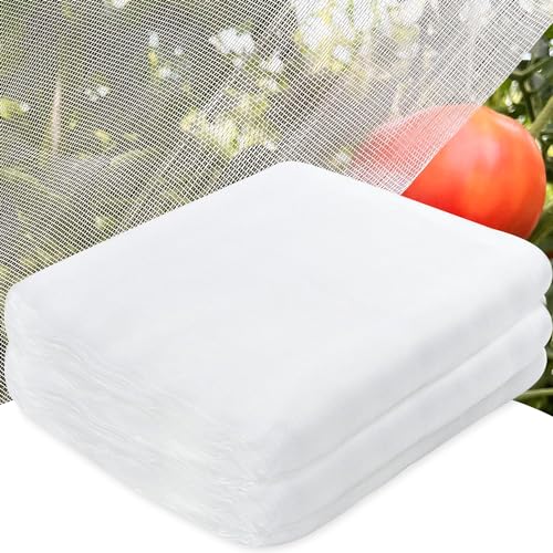 Powmag Gemüseschutznetz Gartennetz, Insektennetz Feinmaschig, Gemüsenetz Garten Feinmaschig, Gartennetz 5m lang 3m breit, Insektennetz für Gemüsegarten Garten Pflanze Schutz Netz (weiß)