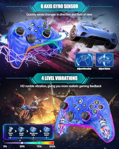 Image of Wireless Switch Controllers for Nitendo Switch /OLED /Lite, 1200mAh Switch Pro Controller with 10 Color Light Modes, Rechargeable Switch Turbo Control with Vibration, Turbo, Wake Up, 6-Axis Gyro