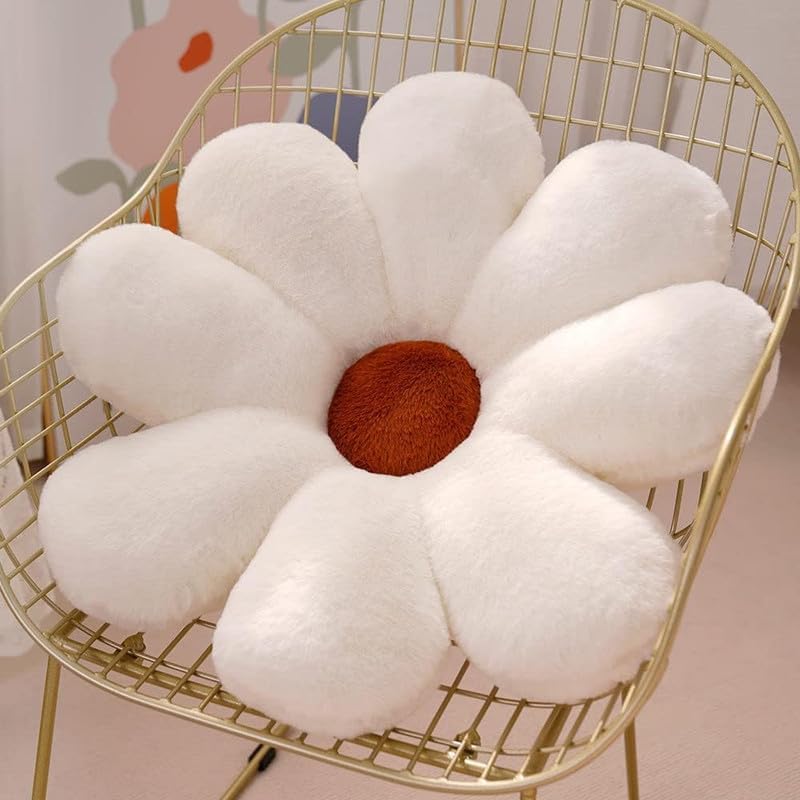 AVS Sunflower Shaped Throw Pillows Cute Preppy Decorative Pillows Floor Cushion for Girls Bed Room Couch Sofa Chair Aesthetic Decor (35CM, White) (B0D9LM748P) Amazon Price History, Amazon Price Tracker