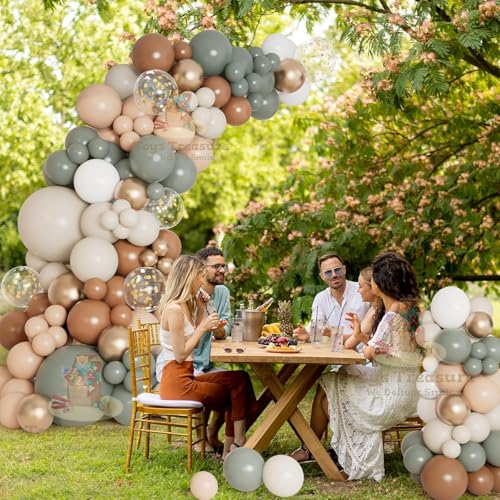 Image of Toys Treasure 104pcs Happy Birthday Decoration Kit - Brown Slate Blue Gold Metallic Balloons Banner Complete Party Pack