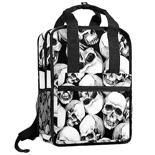 Sac à dos tête de mort compact 35.5x26cm anti-fatigue des épaules