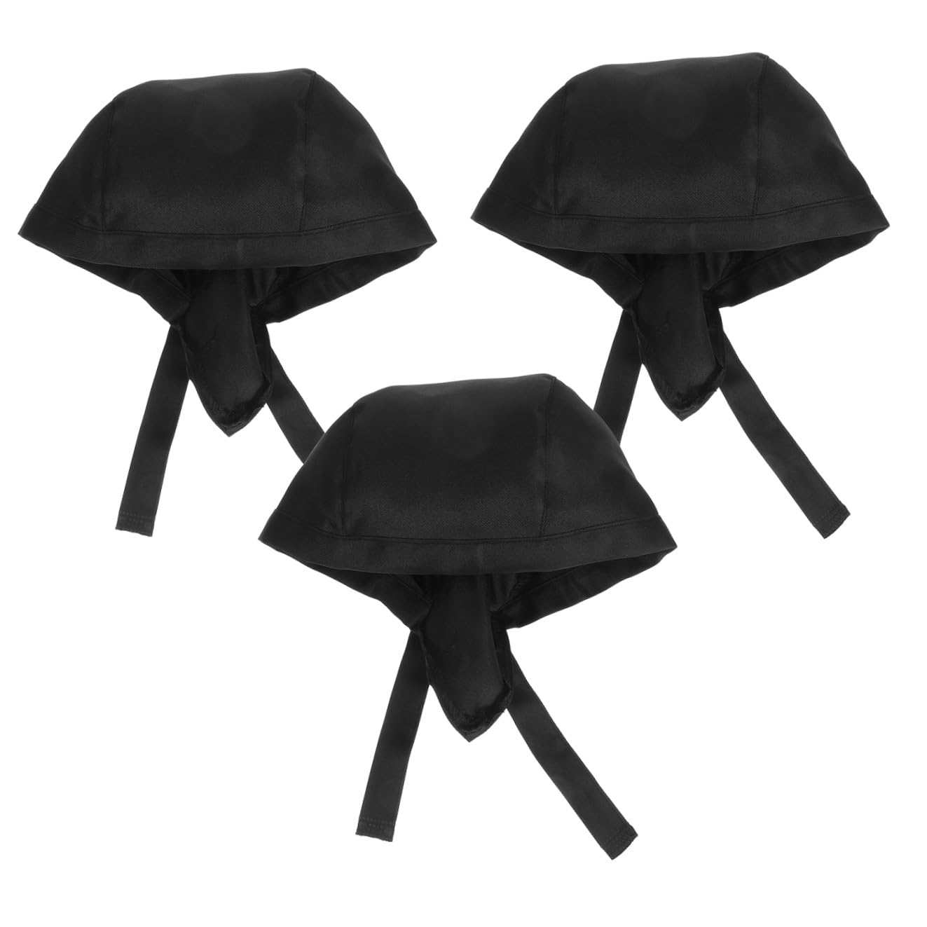 PACKOVE 30piezas Gorro De Cocina para Chef Turbante Pirata Negro para Restaurante Sombrero De Trabajo De Hostelería para Cocineros y Personal De Servicio