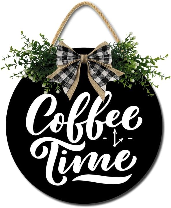 Letrero de hora de café, decoración de pared de cafetería, decoración de pared de café para decoración del hogar, arte, cocina, área de comedor,