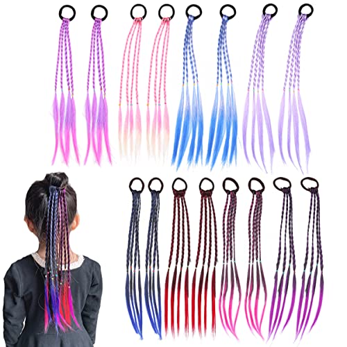 Produktfoto von Bunte Haarteile,Liwein 16PCS Bunte Haarverlängerungen Bunte Haarsträhnen Kinder Farbverlauf Mädchen Haarteil&hellip;