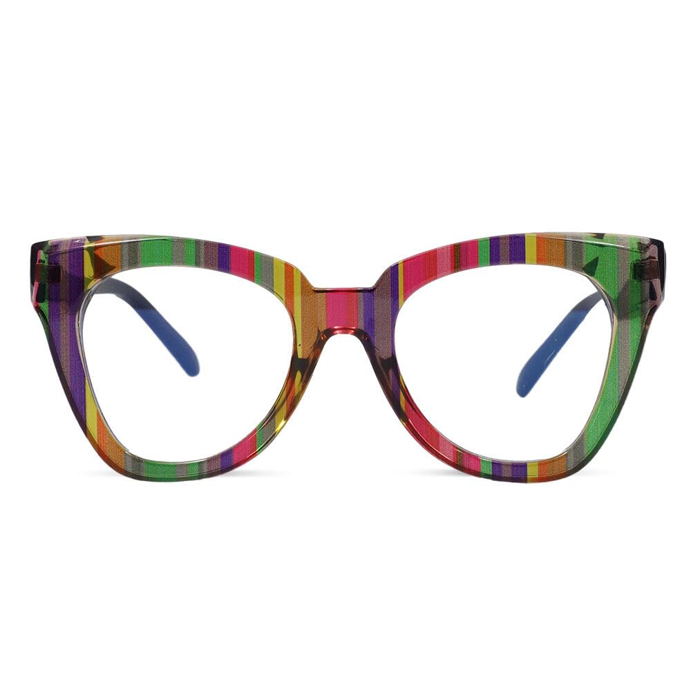 AOOLIA Katzenauge Lesebrille Groß, Modisch Brillengestelle Blaulichtfilter Brille Farbenfroh Rahmen lesebrillen für Damen, Herren