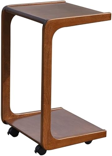 CZDYUF - Mesa auxiliar de sofá de madera maciza con ruedas mesa de noche muebles de sala de estar mesa de aperitivos para dormitorio