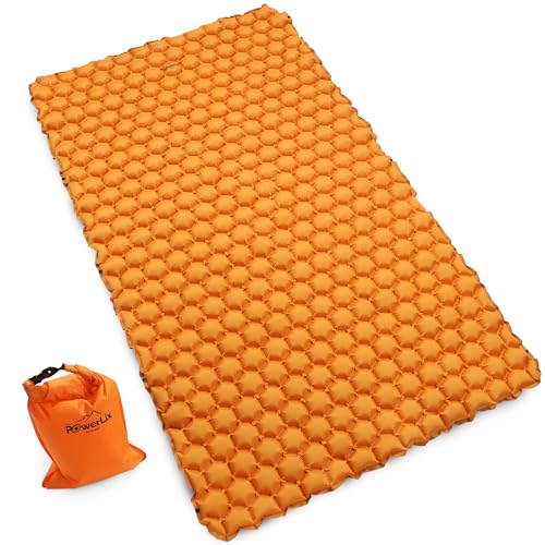 POWERLIX Double Sleeping Pad - Ultralight 2 Person Camping Mattress for Backpacking, Hiking, Compact Inflatable Camping Sleeping Mat, Easy to Inflate Portable Camping Pad Air Mattress