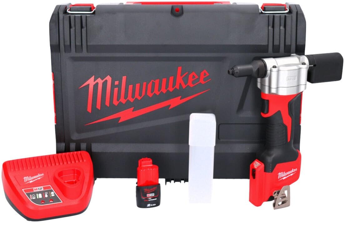Milwaukee M12BPRT-201X Pop Rivet Tool Kit