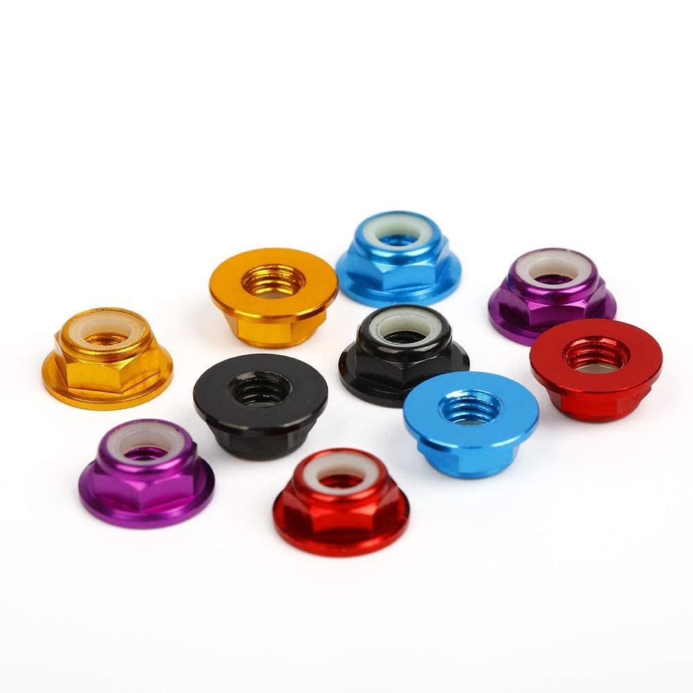 GTIWUNG 25 Pezzi Hex Auto-Lock Noci, M5 Dado di Bloccaggio in Alluminio CNC Dado Flangiato Nylon Autobloccante in Metallo