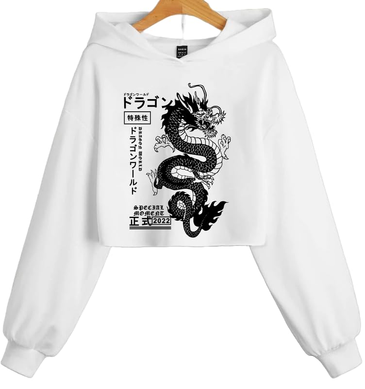 absolute defense Dragon Crop Hoodie Women Girl Casual Stylish Latest Black White Lavender Pink Under 399 499-picture-42