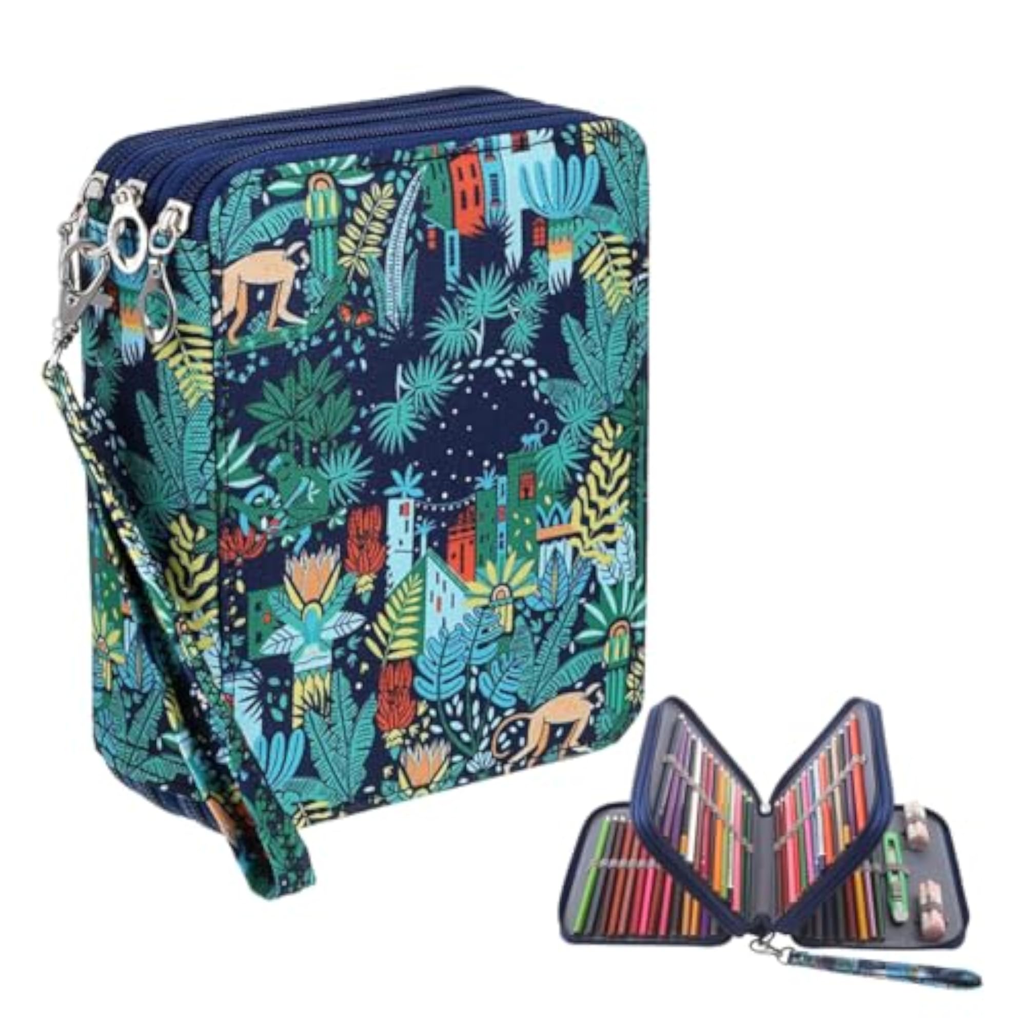 Large Pencil Case with 78 Elastic Loops, 6.3×7.87×2.36in