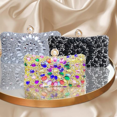 Image of Sparkly Women's Evening Clutch Purses Rhinestone Bag Luxury Handbags For Weddings Formal Prom Party