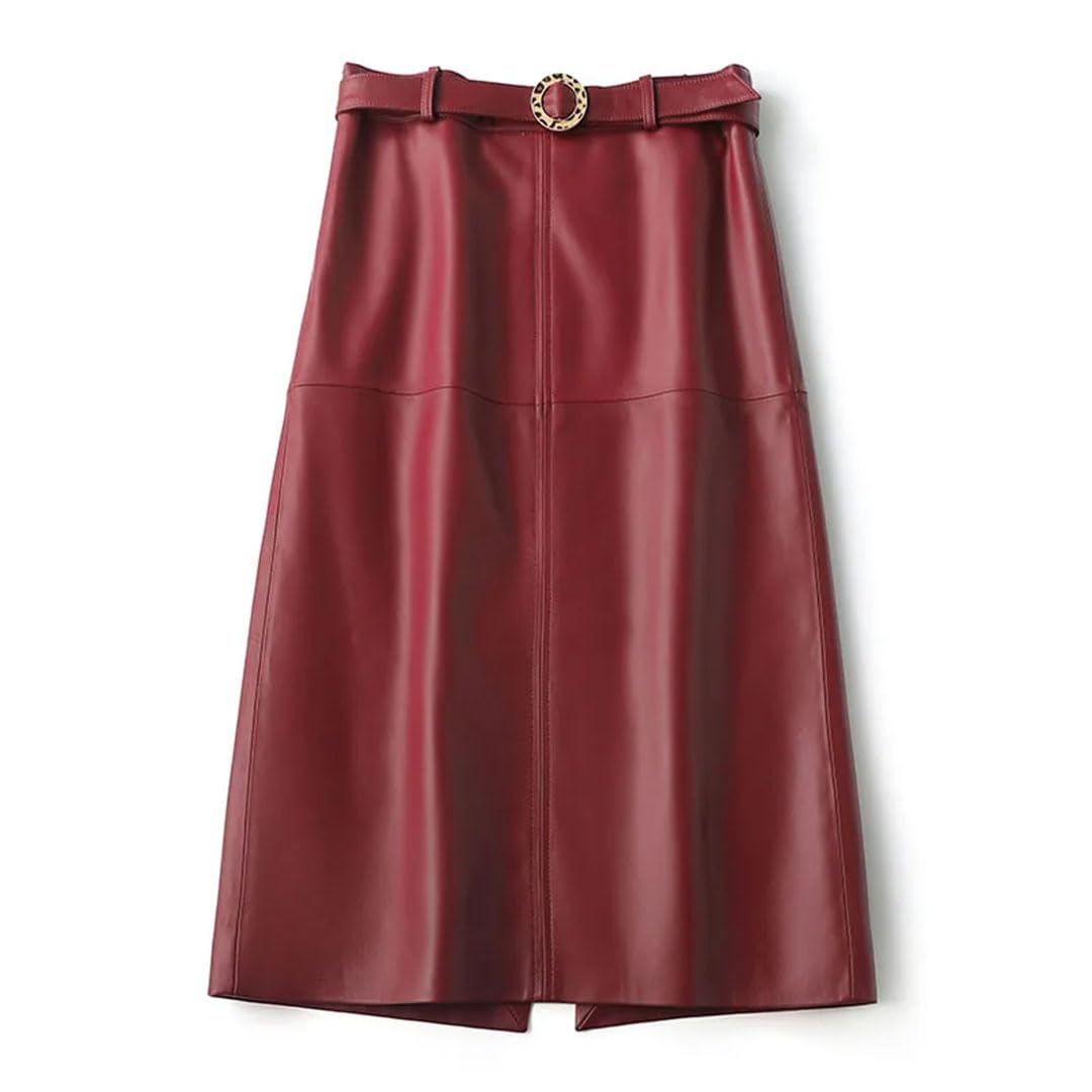 Cintura da donna in pelle di agnello con spacco posteriore, versatile, per feste