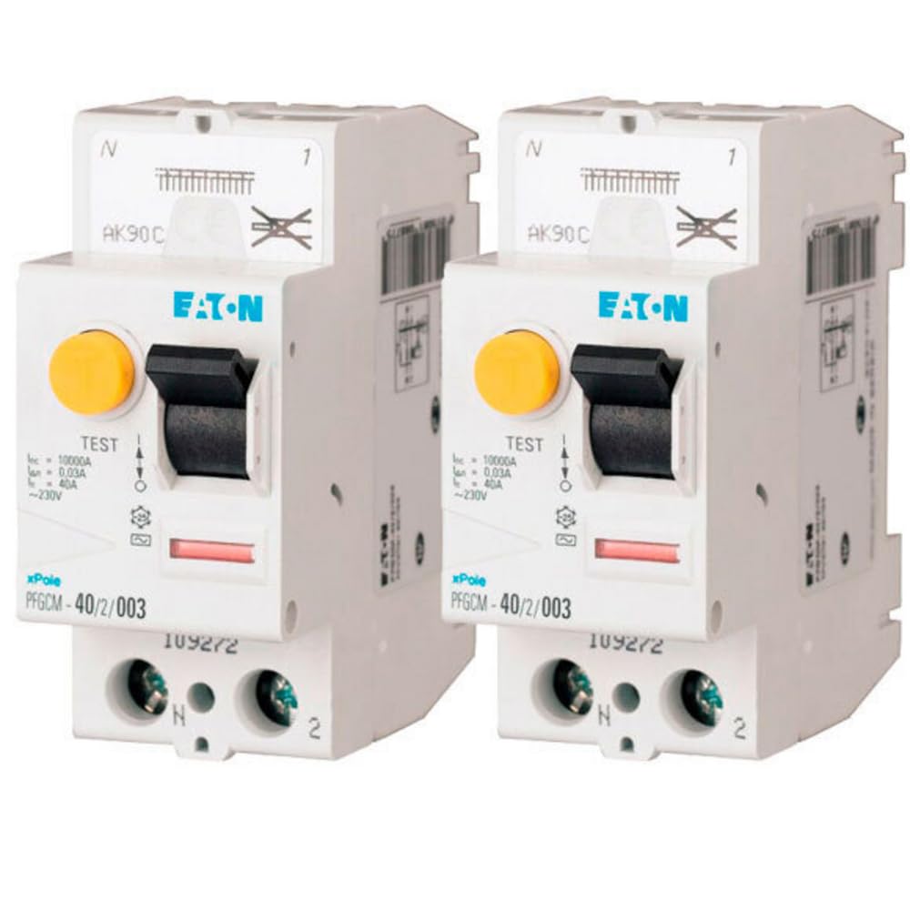 Eaton Set di 2 interruttori differenziali auto 40A tipo AC 30mA, PFGM, terminale a molla