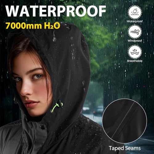 LAMA Women's Rain Jacket Lightweight Waterproof, Windbreaker Jacket with Hood Sun Protection, Packable Raincoat with Pocket3