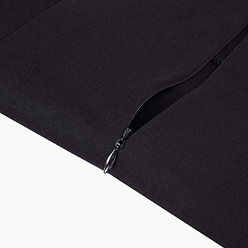 HOMEYEE Women's Retro Chic Colorblock Lapel Career Tunic Dress B238(XX-Large,Black-Short Sleeve) - Image 5