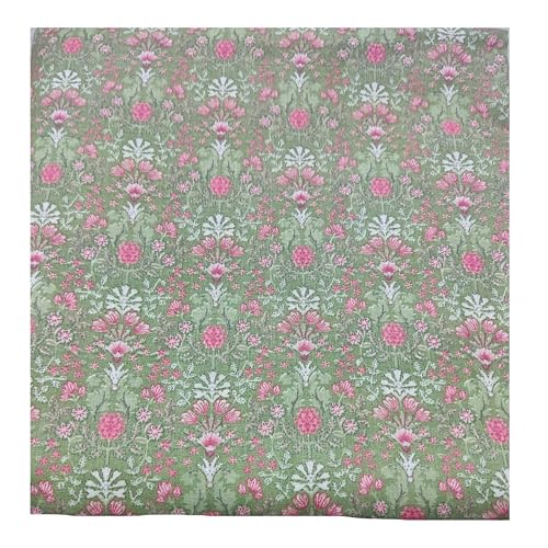 Image of Women's Unstitched All Over Print Running Fabric Width-44 inch,Length-5 Meter.Full Patiyala Salwar Suit,Dress Material,Tunics,Maxi,Nighty.Fast Color,Free Size, Pista Green 5 Meter