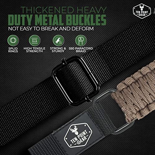 Ten Point Gear Gun Sling Paracord 550 Adjustable W/Swivels (Multiple Color Options) (Coyote Brown) #TOP5