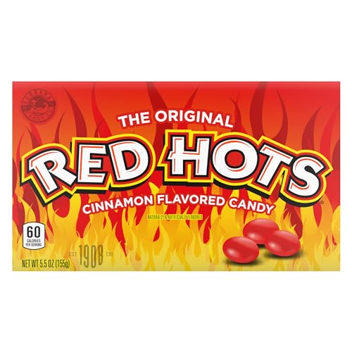 Wonka Red Hots, Cinnamon Flavored Hard Candy, 5.5 Ounce Theater Candy Boxes (Pack of 12)