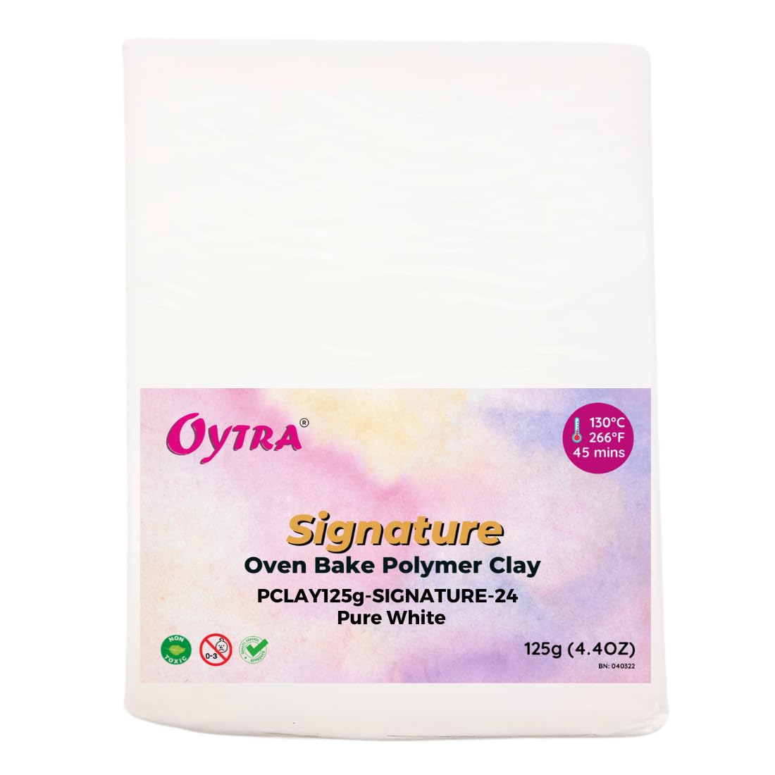 Oytra Polymer Clay 125 Grams Signature for Jewellery Earrings Making Oven Bake (Pure White)-image-45