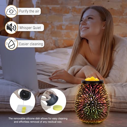 Bobolyn Glass Electric Oil Burner Wax Melts Burner Warmer Melter Fragrance Wax Burner for Home Office Bedroom Living Room Gifts - Image 4