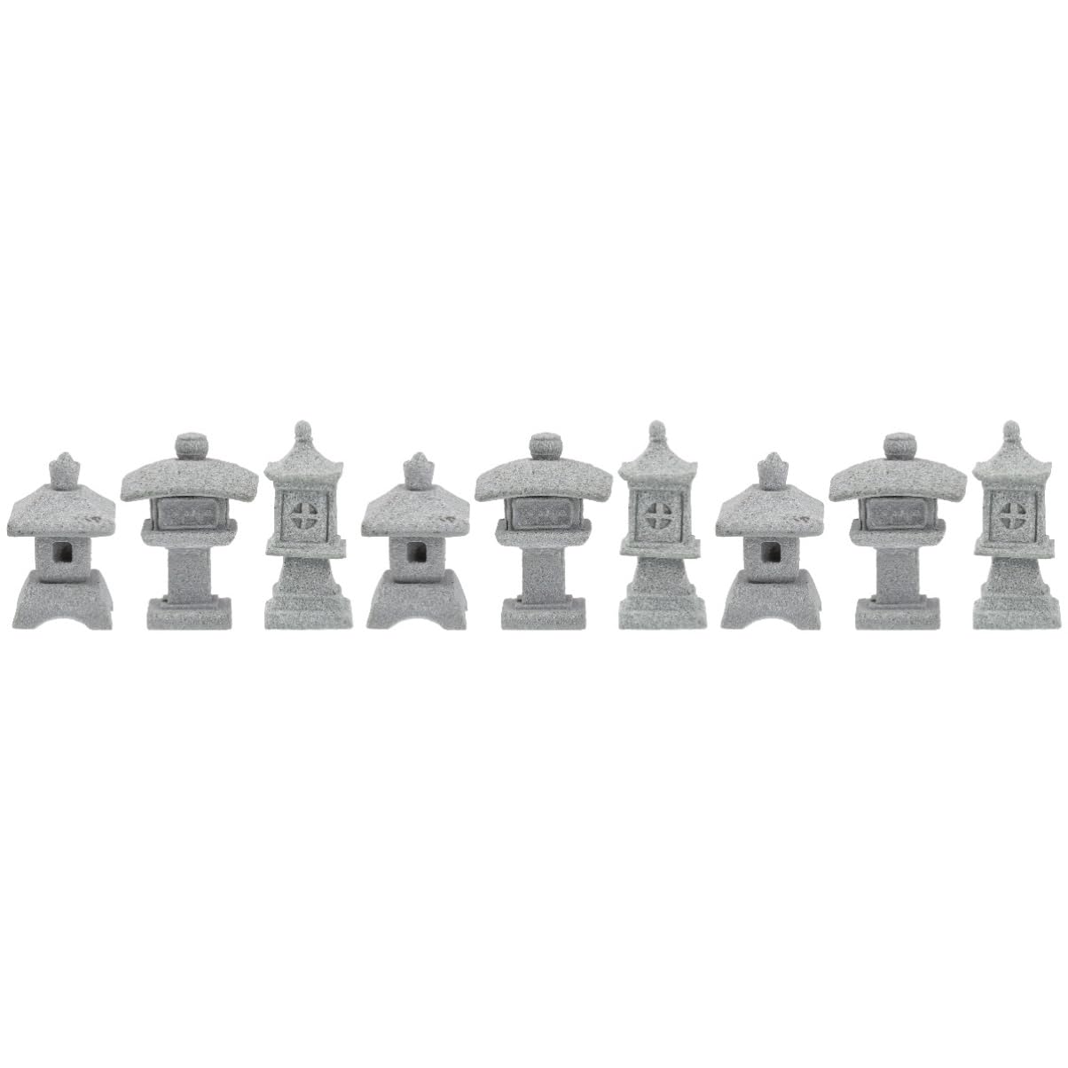 Happyyami 9 Pz Ornamenti di Paesaggio di Simulazione Ornamenti da Giardino Figurine Artigianali Arredamento da Giardino Giapponese Piccolo Ornamento Pagoda in Ceramica Scrivania Arenaria