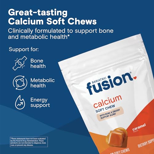 Bariatric Fusion Bariatric Calcium Supplement Chews | Calcium Citrate with Vitamin D3 Bariatric Vitamin | Sugar Free Chewable |500mg |Caramel | 60 Count - Image 3