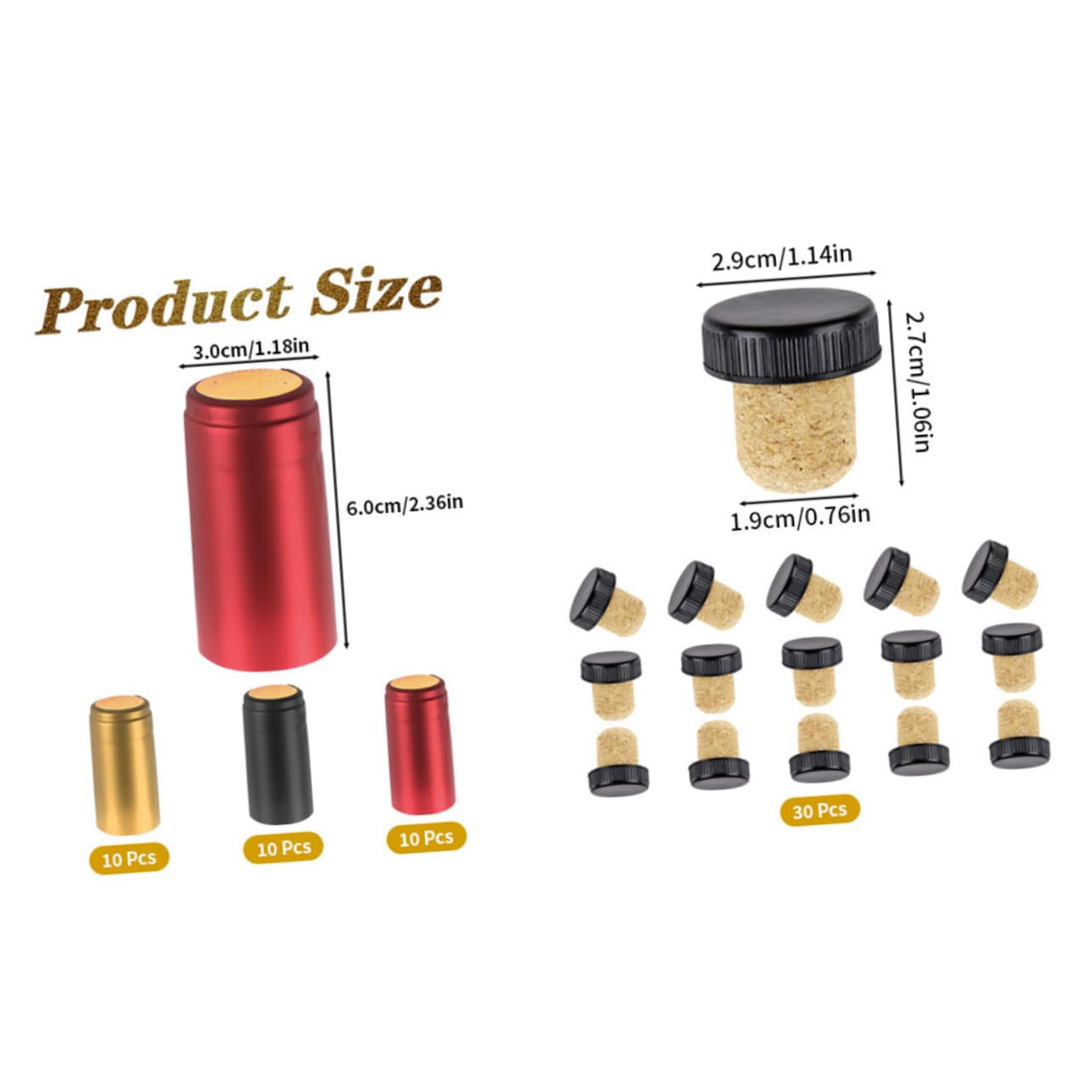 Cabilock 60pcs Disposable Wine Bottle Caps Heat Shrink Film Wine Corks Airtight Seal Wine Bottle Stoppers for Brewed Wine