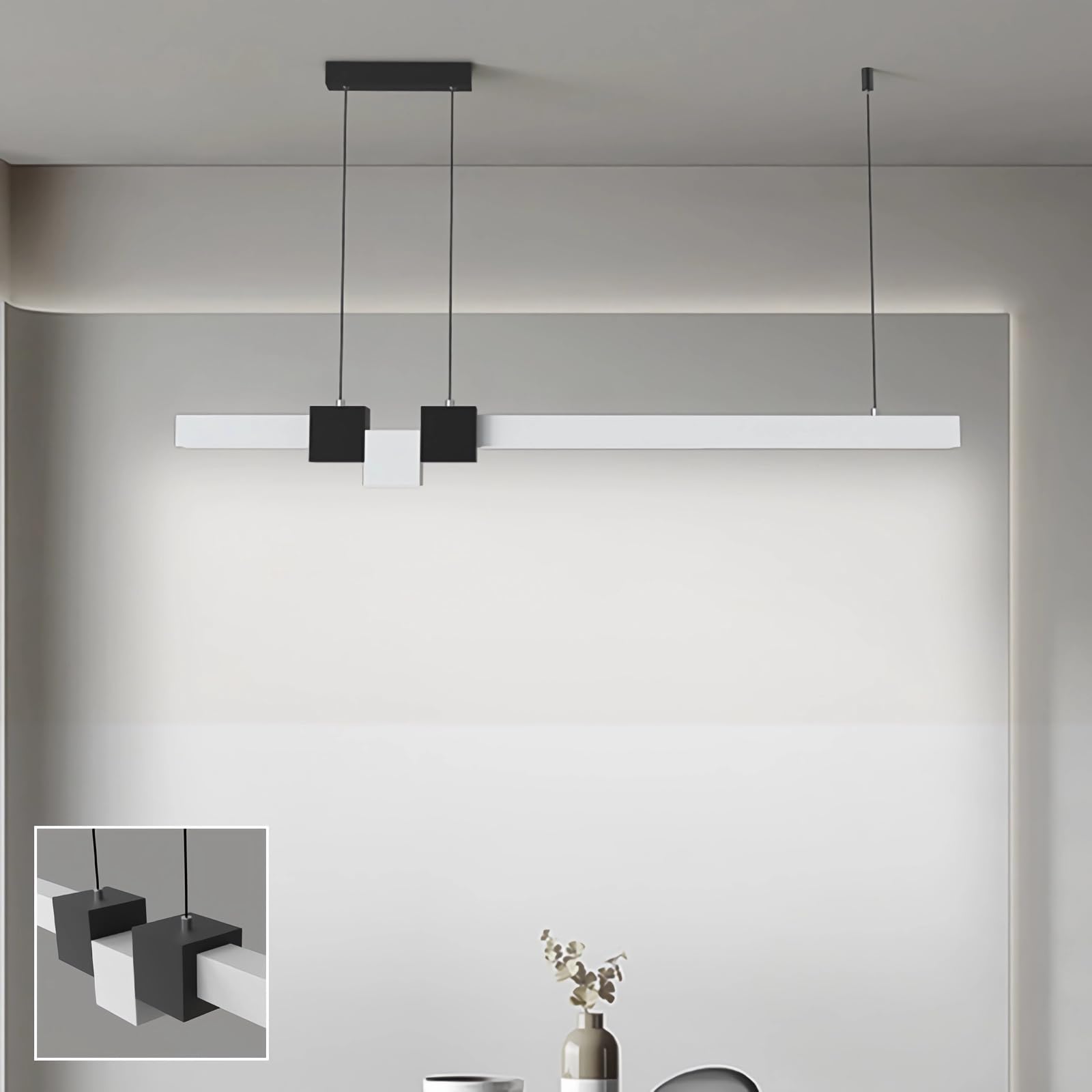 Lampe suspendue LED à intensité variable et hauteur ajustable pour table et bureau - 8