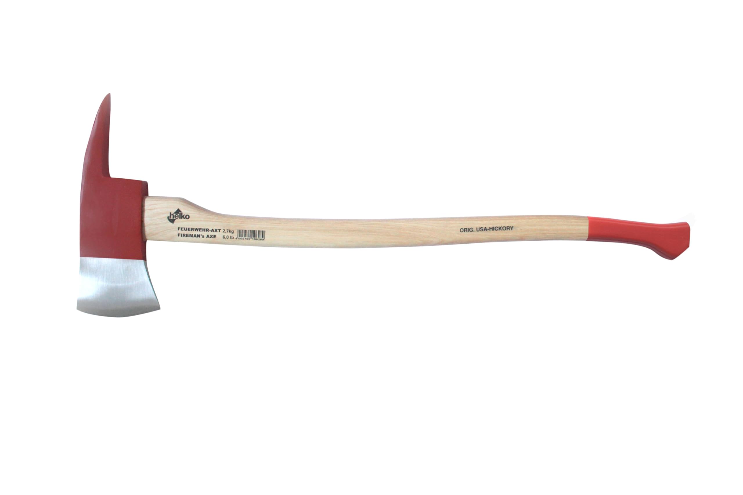 Helko Feuerwehraxt | Internationales Modell | 90 cm | 2,7 kg | Hickory-Stiel | Inklusive Schneidenschutz | Robuste Axt für den professionellen Einsatz