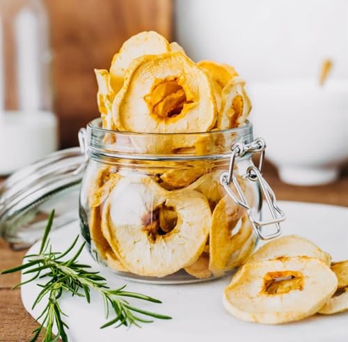 Premium Getrocknete Apfelringe – 100% Natur Trockenfrüchte, Ohne Zuckerzusatz, Ohne Schwefel, Ohne Zusatzstoffe – Knusprige Apfelscheiben – Gesunder Snack für Zwischendurch (500 g)