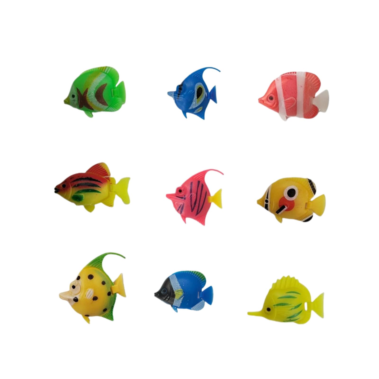 8 Pcs Plastic Fake Fish - Colourful Assorted Artificial Plastic Tropical Fish for Bubble Lamp Aquarium Fish Tank Aquarium Decoration (Random style)