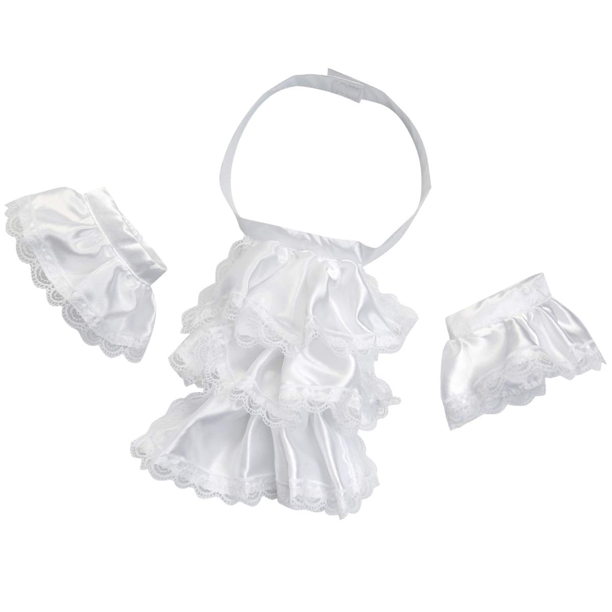 KOGOGO Colonial Unisex Lace Jabot Collar and Cuffs