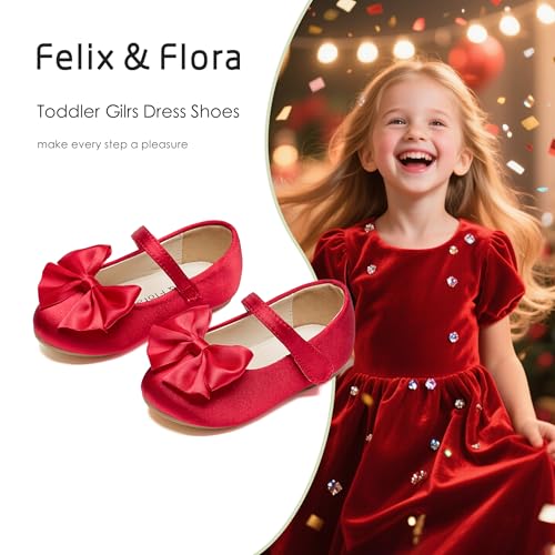 Image of Felix & Flora Toddler Flower Girl Dress Shoes Girl Ballet Flats Party School Shoes Wedding