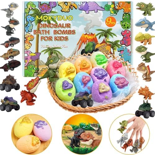 Dinosaur Bath Bombs for Kids with Surprise Toys,9 Pack Kids