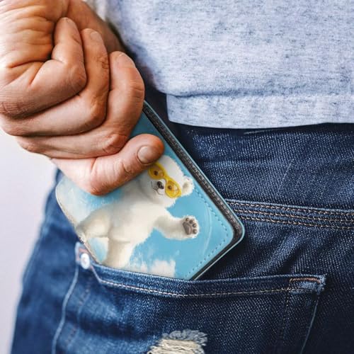 Image of Coldinair White Bear Boys Wallets for Kids 9-12 Cute Wallet for Teen Boys Leather Bifold Wallet Credit Card Cash Id Holder Purse Coin Pocket Id Window for Boy Male Youth Guys