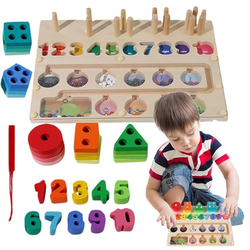 Acunny Clasificación de juguetes para niños pequeños, Laberinto de conteo magnético | Juego de mesa de laberinto magnético de juguetes a juego de conteo interactivo | Juguetes de aprendizaje de madera