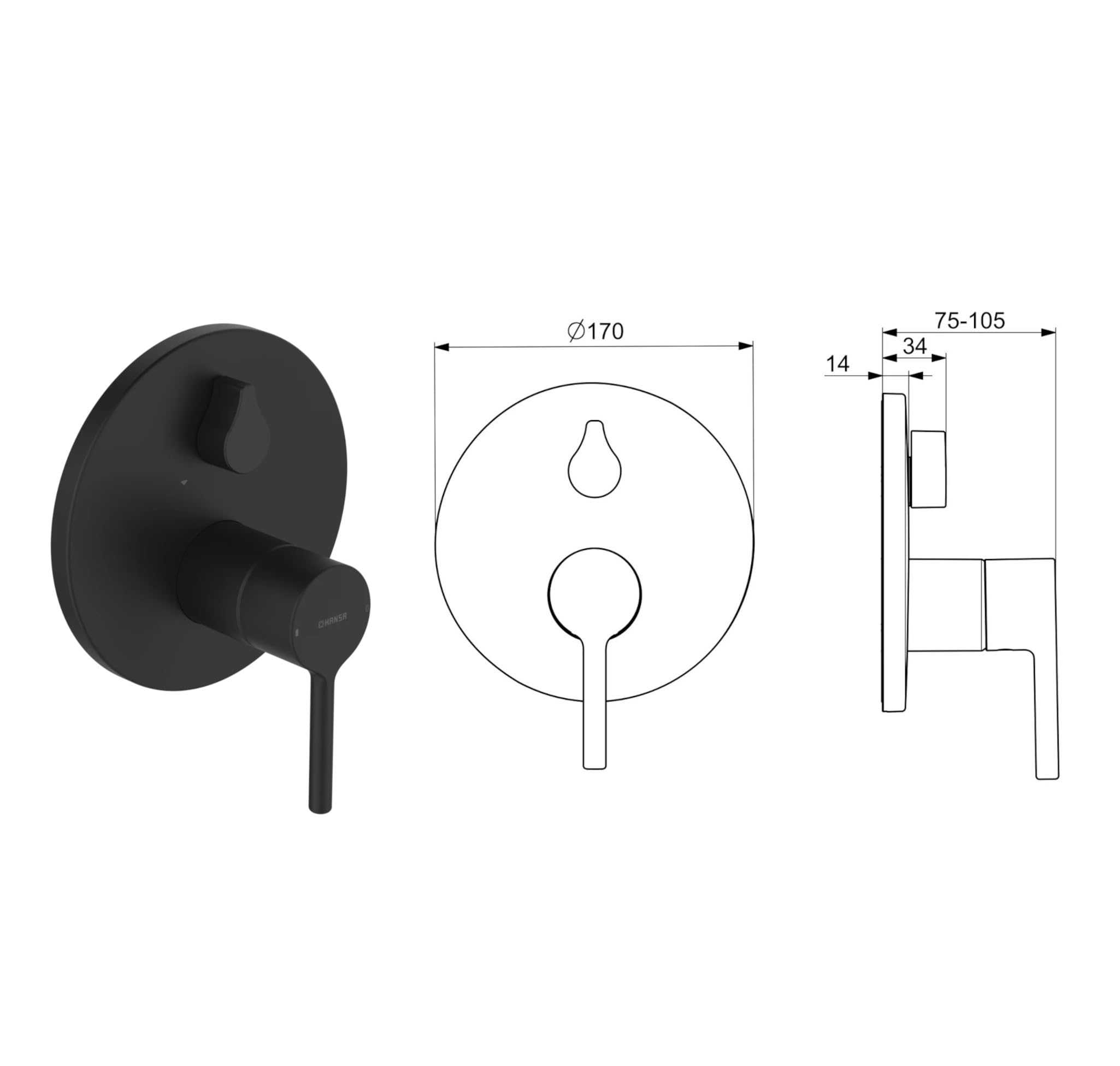 Vanvilla Dusch-Set A103 Poliert – Unterputz-Armatur Von Hansa Mit Eck-Duschkopf 30x30 Cm & Handbrause