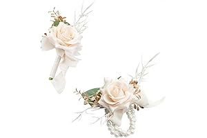 Artificial Prom Wrist Corsages with Boutonnieres for Homecoming