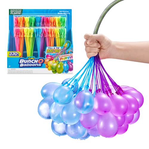 original bunch o balloons tropical party 330 rapid-filling self-sealing water balloons amazon exclusive 10 count pack of 1 by zuru water balloon for the whole family kids teens and adults