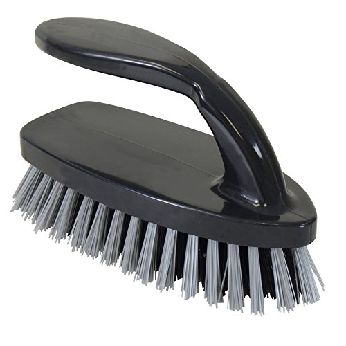 Quickie Iron-Handle All-Purpose Scrub Brush, Black, Multi-Surface Scrubbing and Cleaning