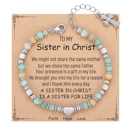 TONY & SANDY Christian Gifts for Women, Religious Cross Bracelet Jewelry, Easter Basket Stuffers for Teens Kids Adults, Faith Confirmation Baptism Christmas Birthday Gifts for Women