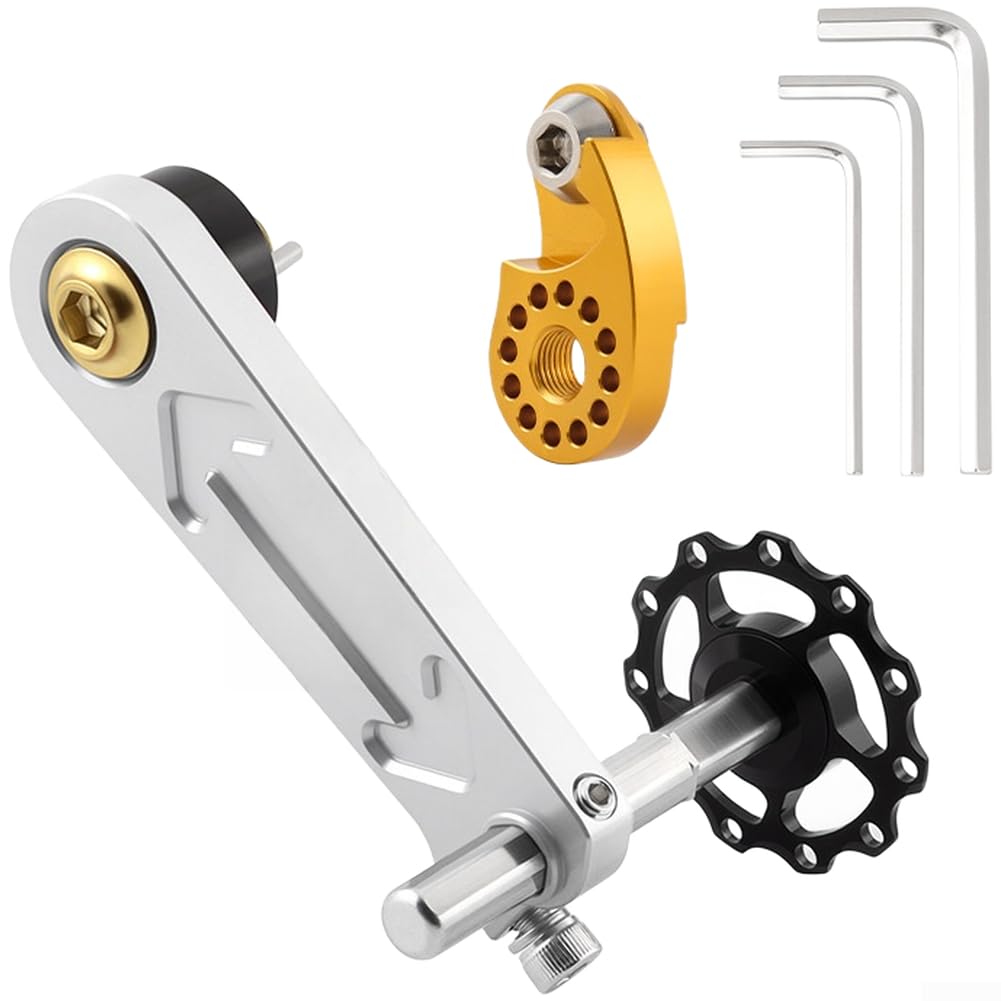 CNC Aluminium Chain Guide Tensioner Single Speed MTB, Silver + Regulator