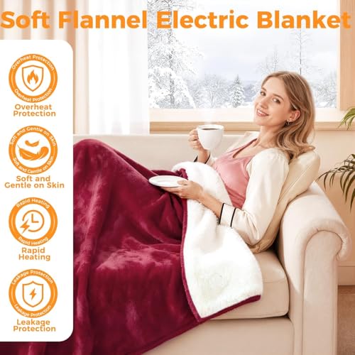 Mlivrom Manta Eléctrica 50" x 60" con 5 Niveles de Temperatura y Apagado Automático a las 10 Horas miniatura 3