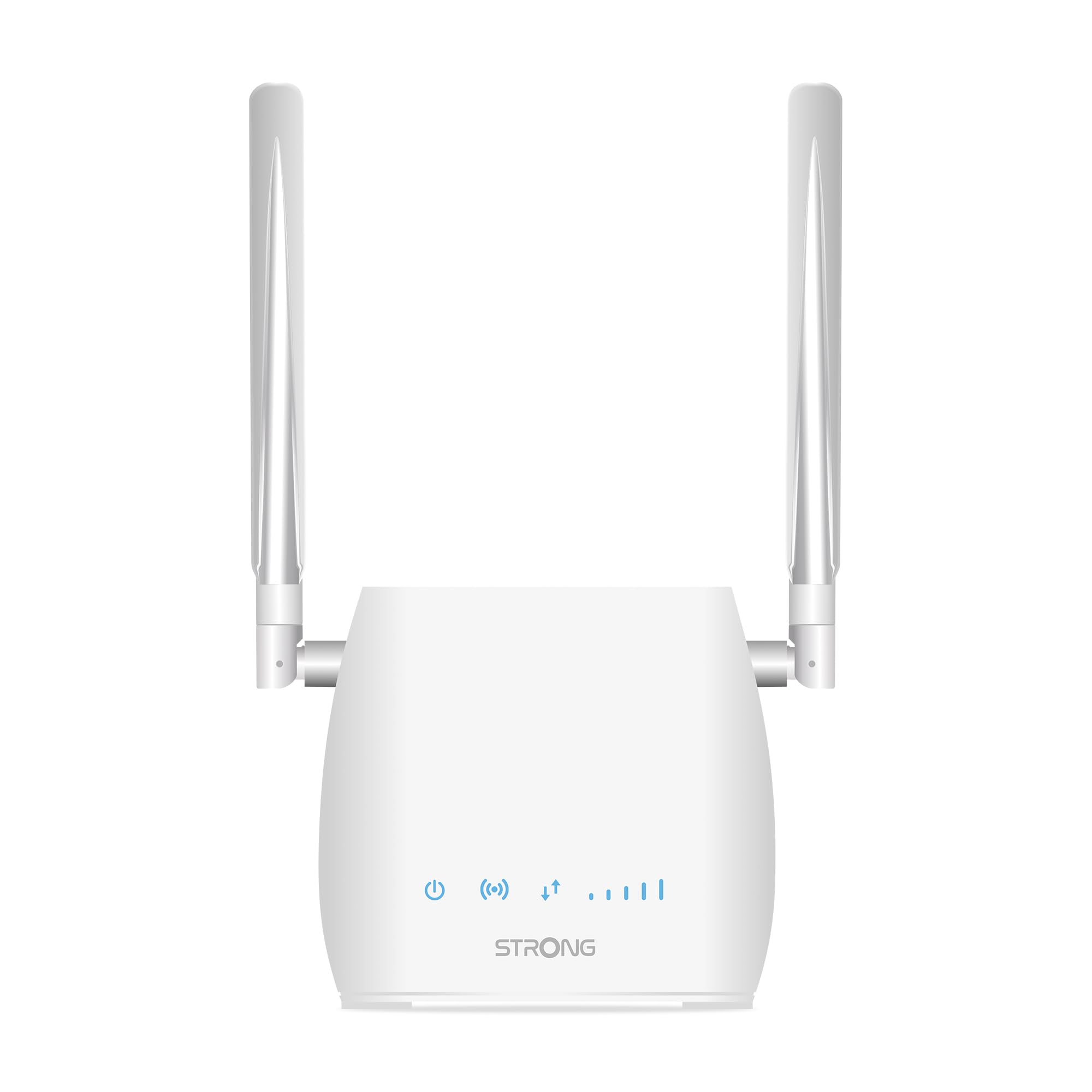 STRONG - 4G LTE Router 300M - Mobiler Hotspot - Bis zu 150 Mbps 4G und 300 Mbps WLAN - 1 LAN-Anschluss - Für alle SIM-Karten geeignet - Abnehmbare Antennen - Einfache Installation - Dunkelweiß
